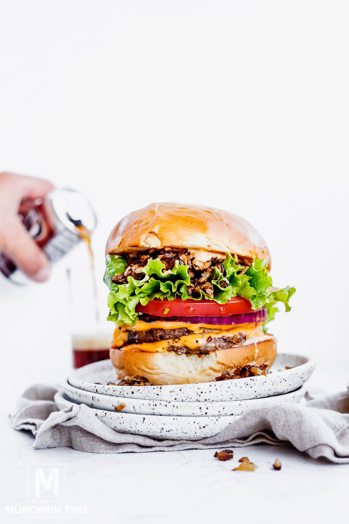 How to Assemble this Onion & Shiitake Mushroom Burger