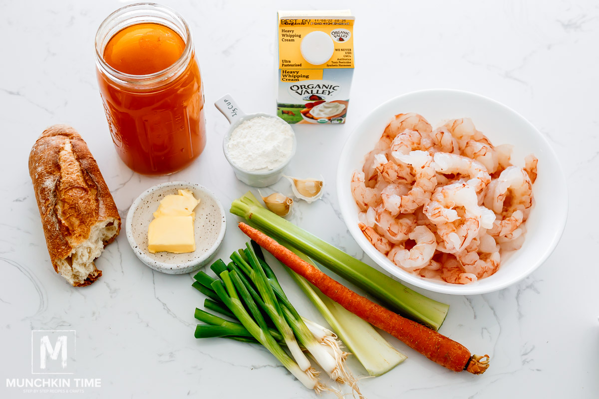 Ingredients Needed for Creamy Shrimp Bisque