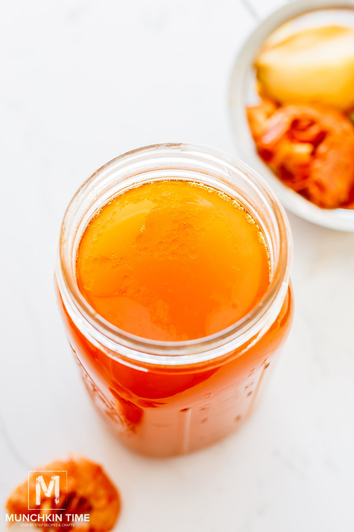 shrimp stock in mason jar