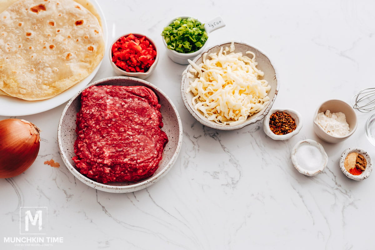 Ingredients for Homemade Hot Pockets with Tortilla