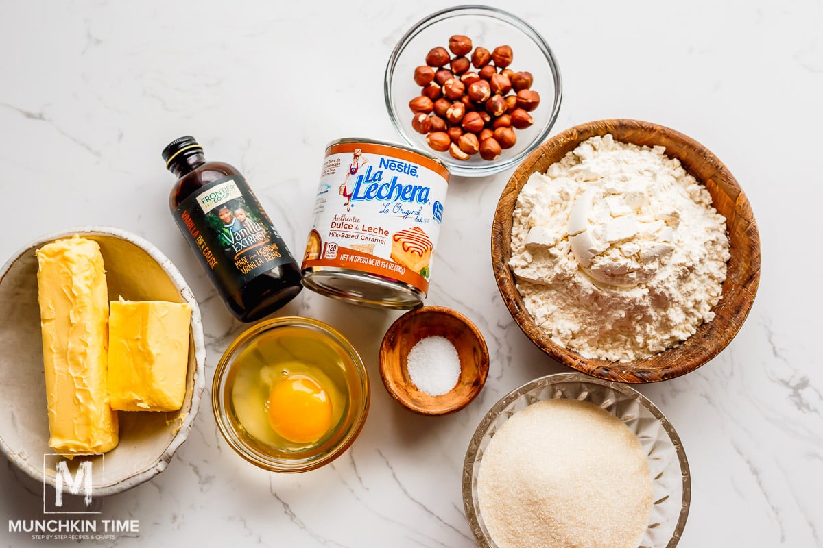 Ingredients for Cookies with Dulce de Leche