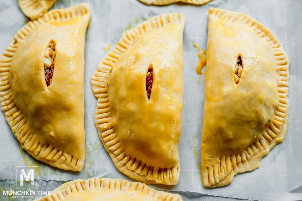 egg wash on top of pasties