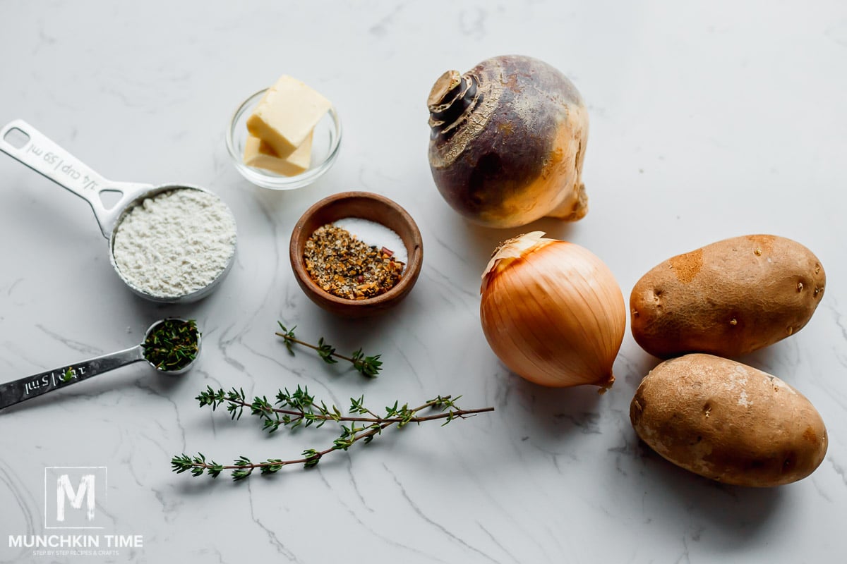 Ingredients for Cornish Pasties filling