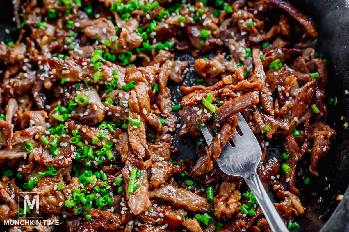 Beef Bulgogi in the skillet