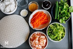 Ingredients for Shrimp Spring Rolls