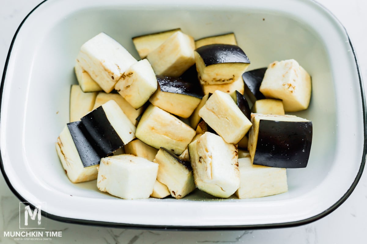 cut up eggplant