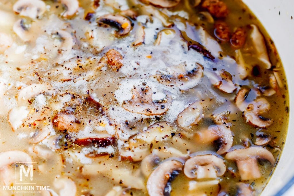 Delicious Cream of Mushroom Soup (Video) - Munchkin Time