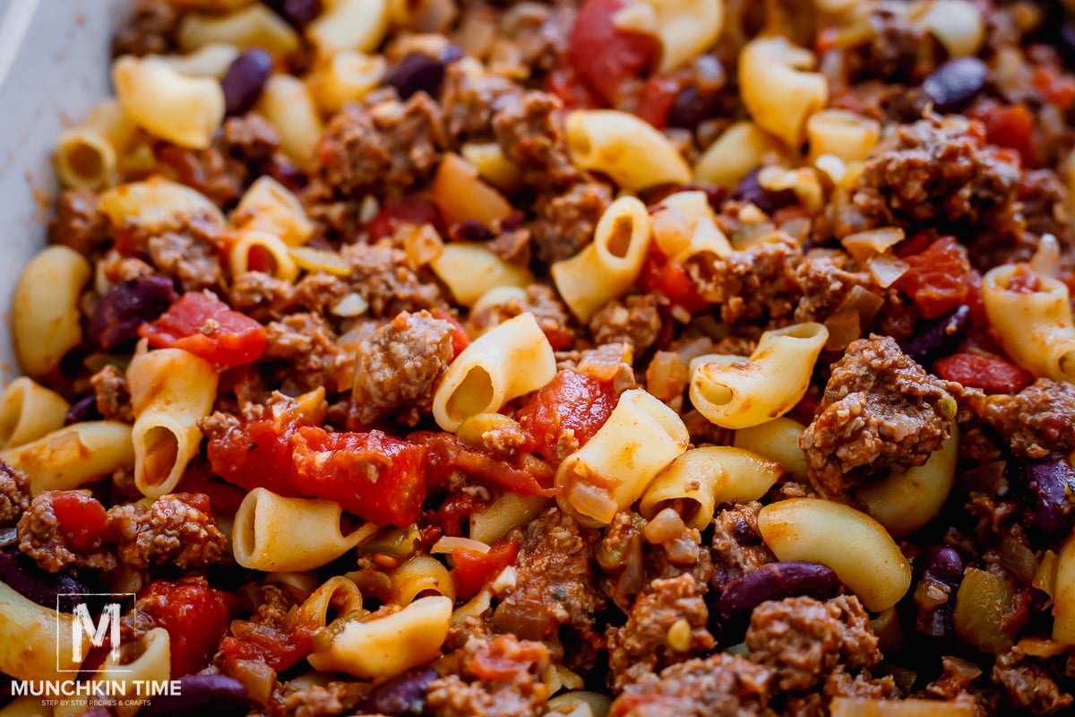 pasta and beef mixture