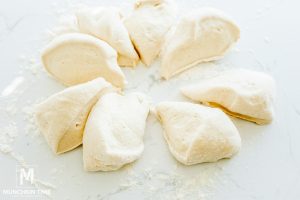 cut up dough into 8 pieces