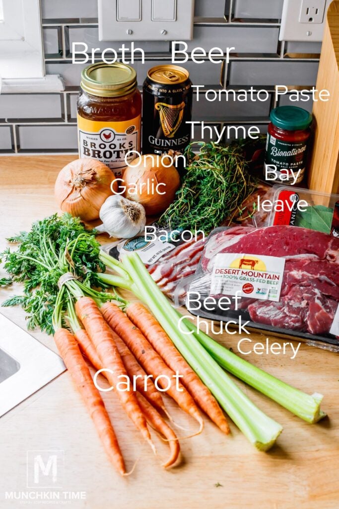 Ingredients for Guinness Beef Stew