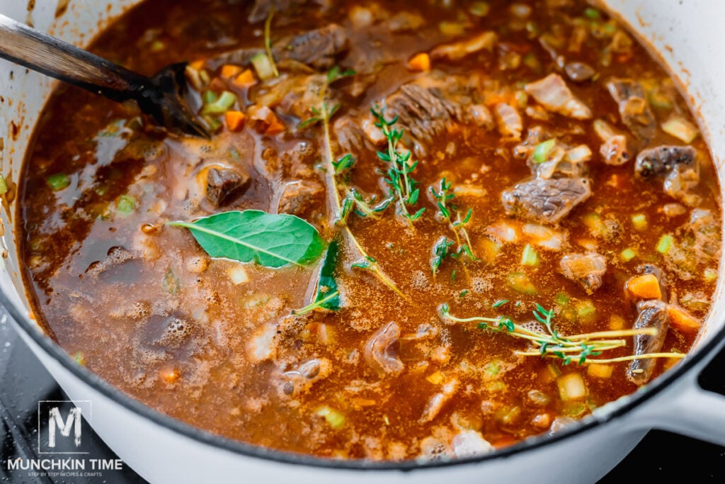 broth added to the stew