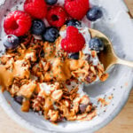 Peanut Butter Granola with berries