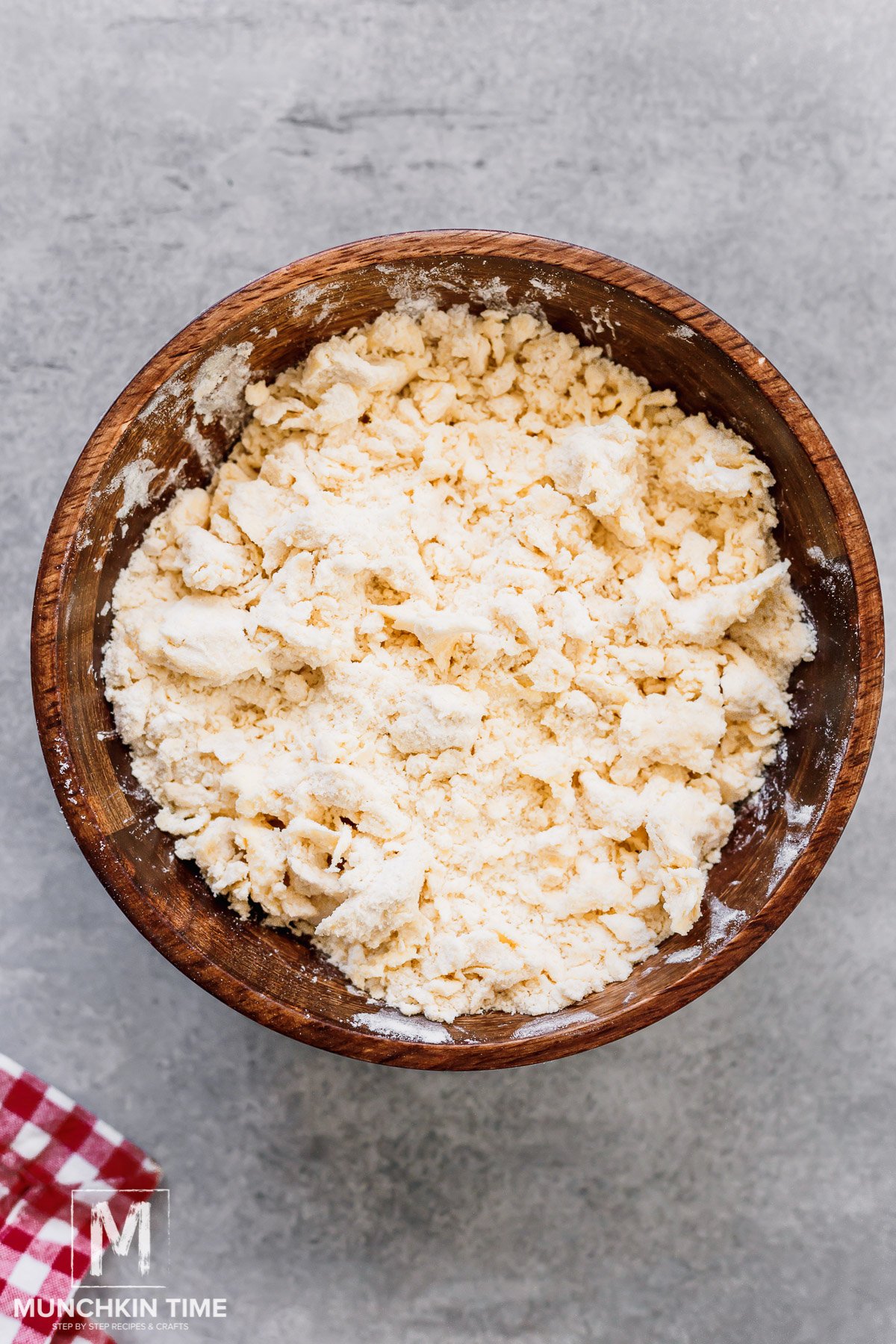 butter mixed into the flour mixture.