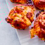 Homemade sourdough pizza roll with pepperoni.