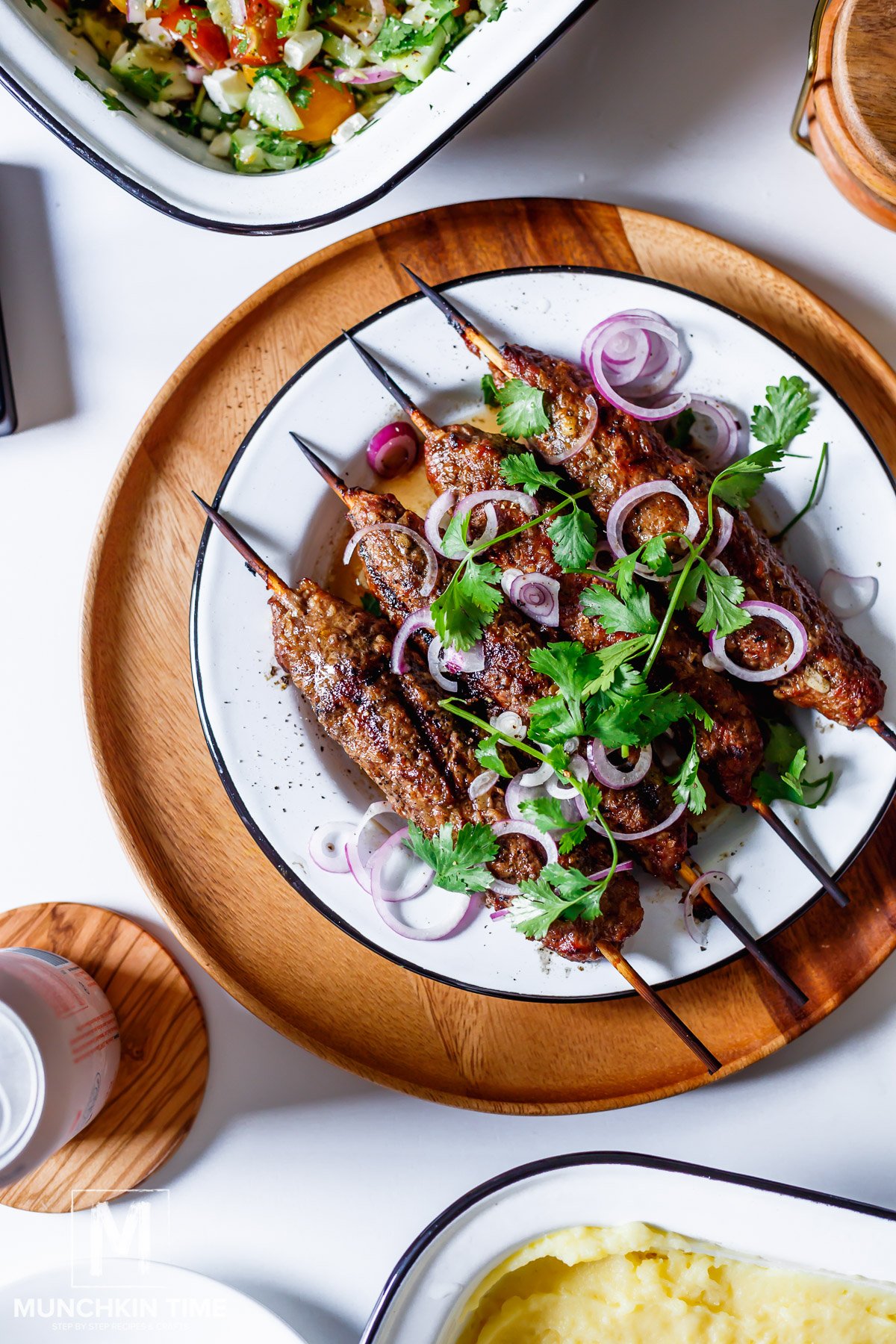 Georgian Ground Beef Kebabs on the serving platter.