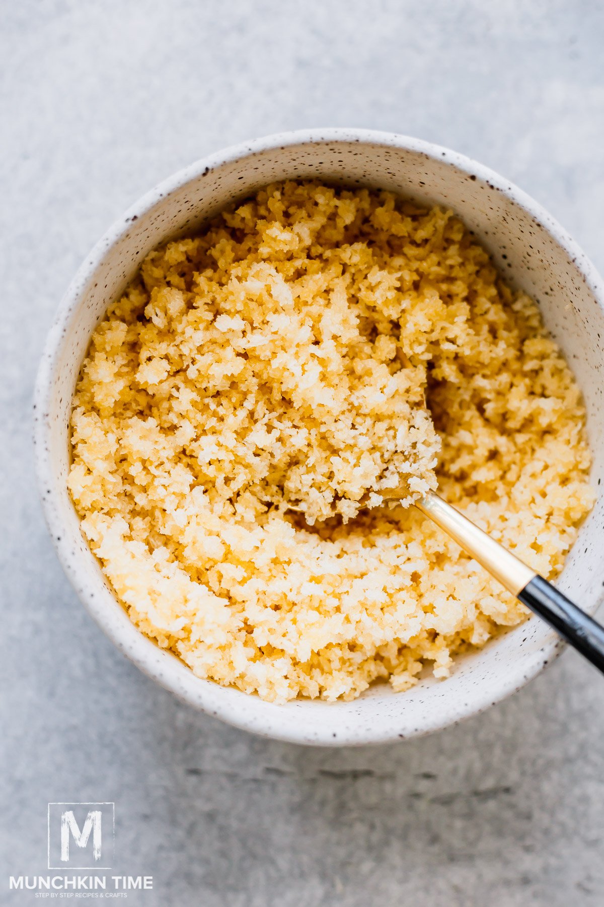 mixed breadcrumbs with butter.