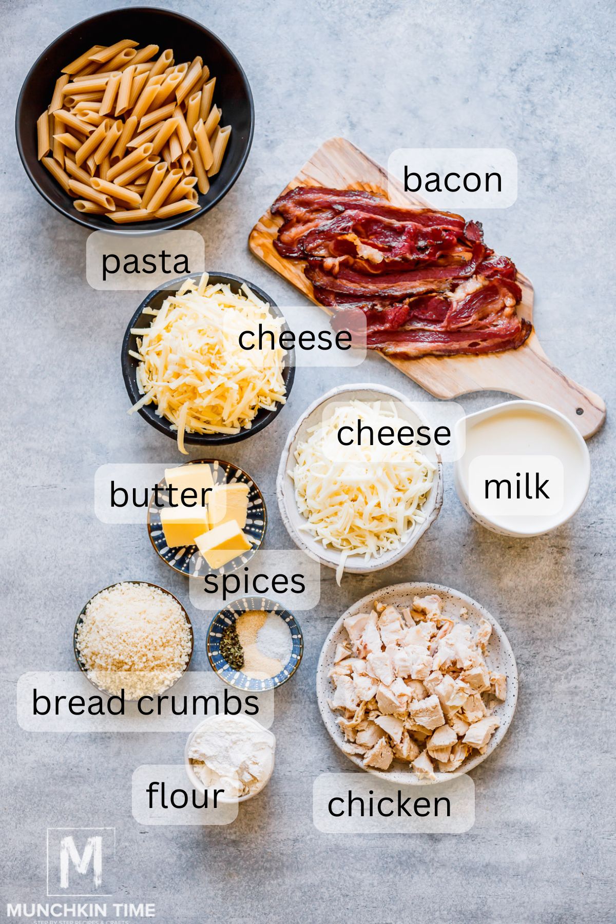 Ingredients for Homemade Mac and Cheese Recipe