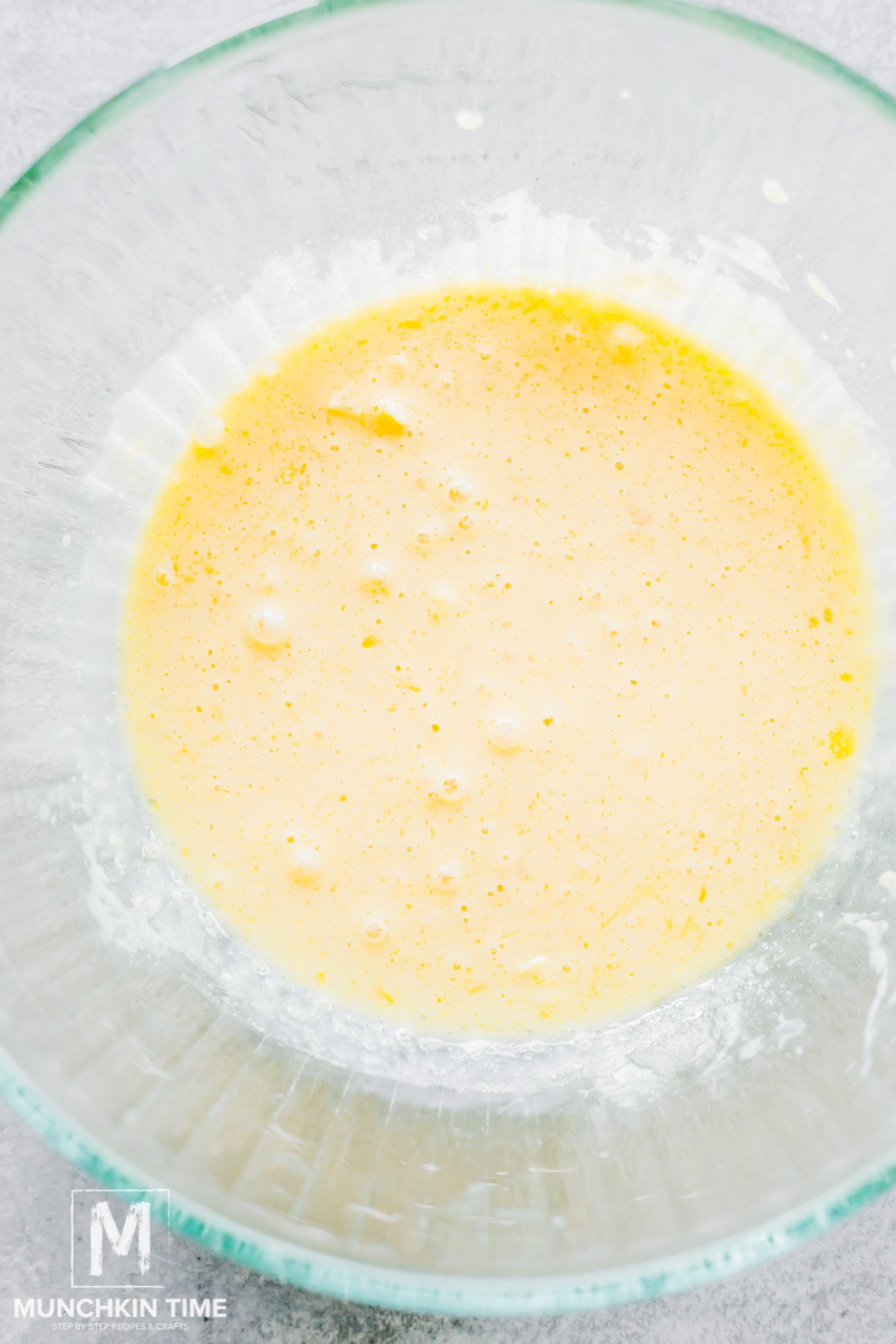 wet ingredients mixed in a bowl.