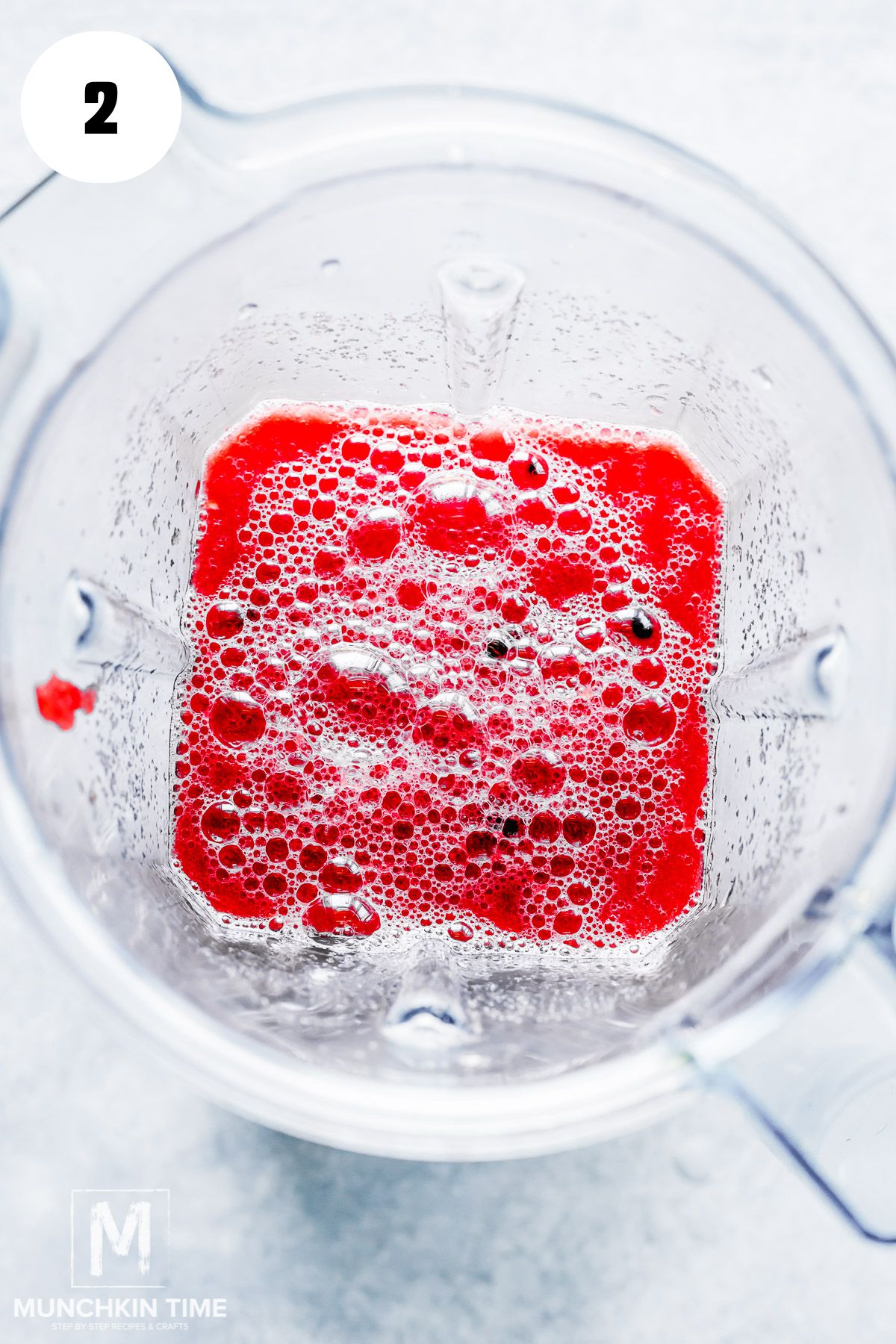 watermelon blended inside the blender.