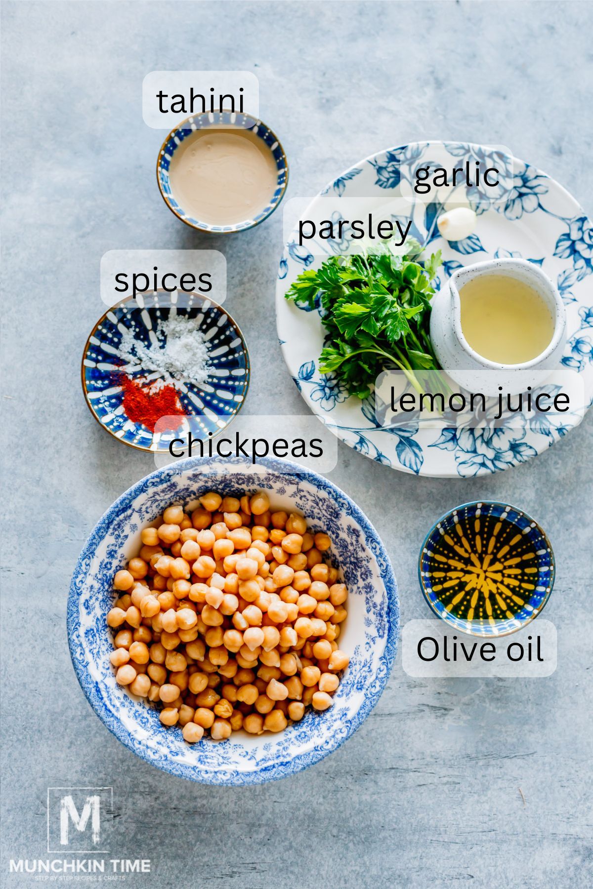 Ingredients for Easy hummus.