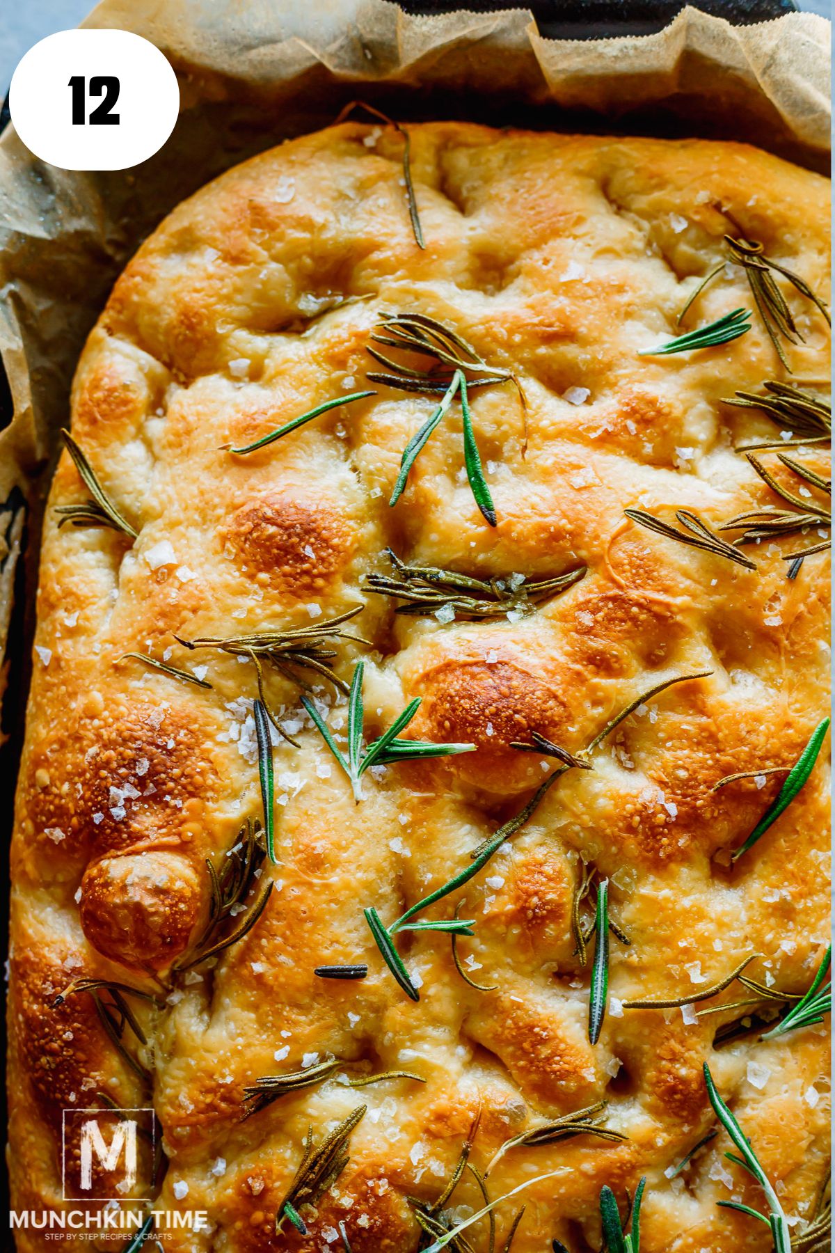 Same Day Sourdough Focaccia dough after baking.