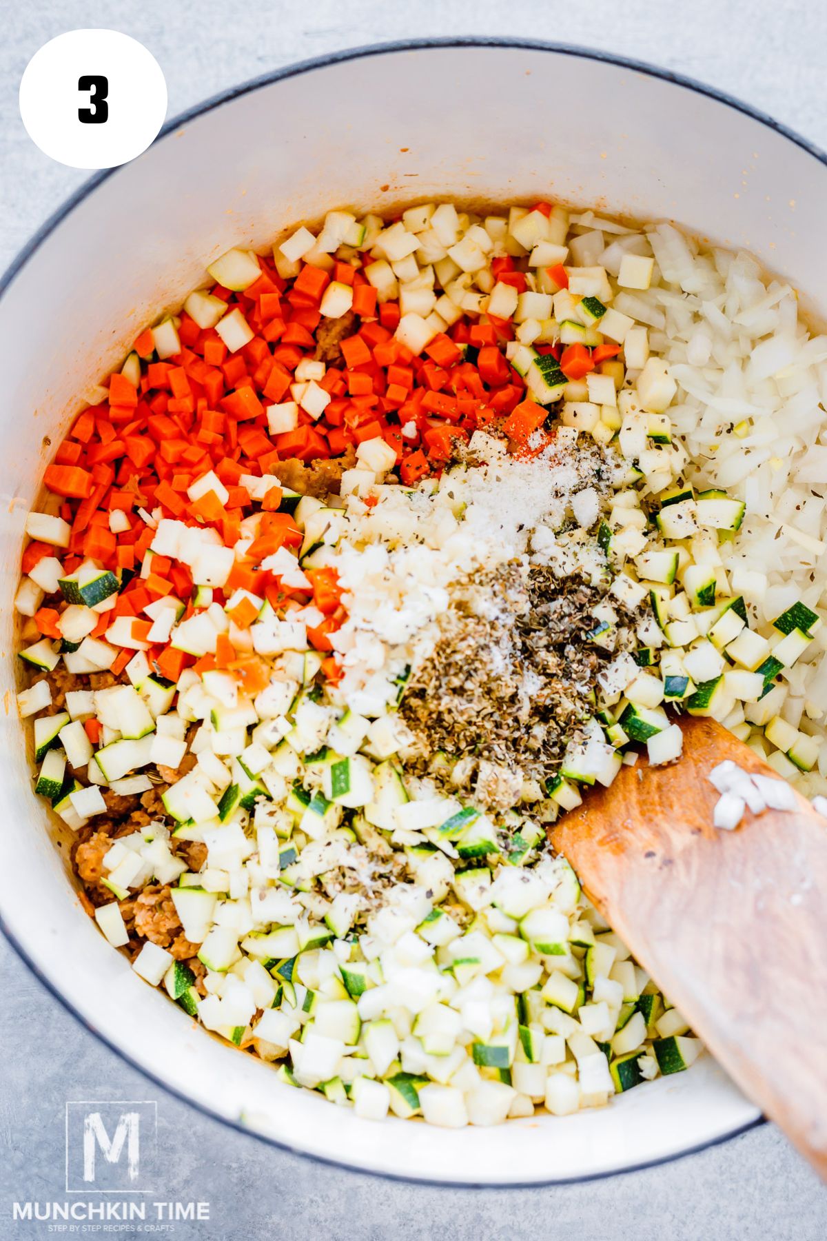veggies added to the pot.