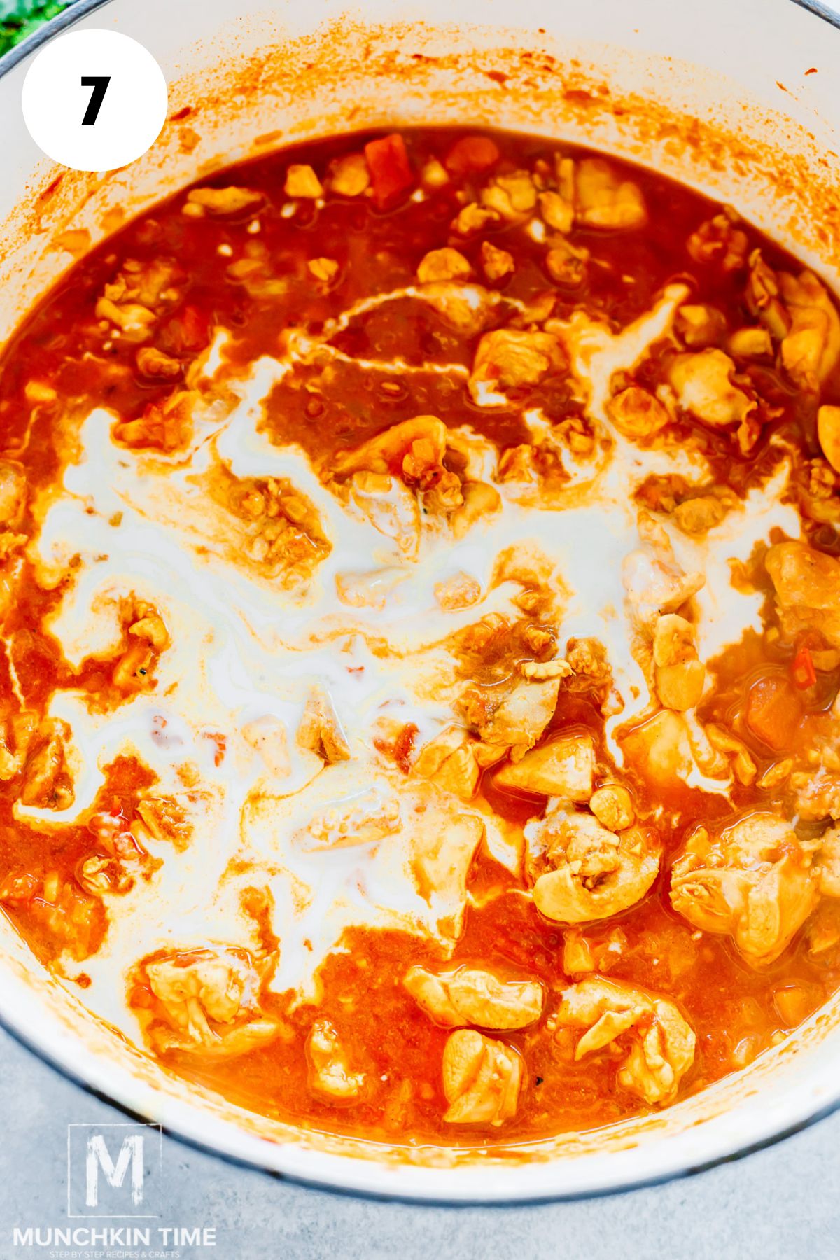 coconut milk added to the tikka masala.