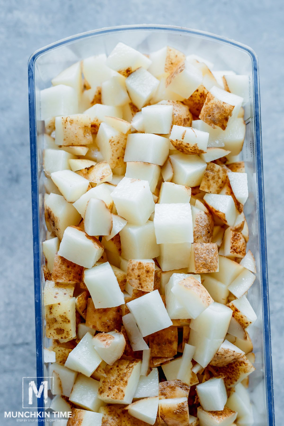 chopped potatoes.