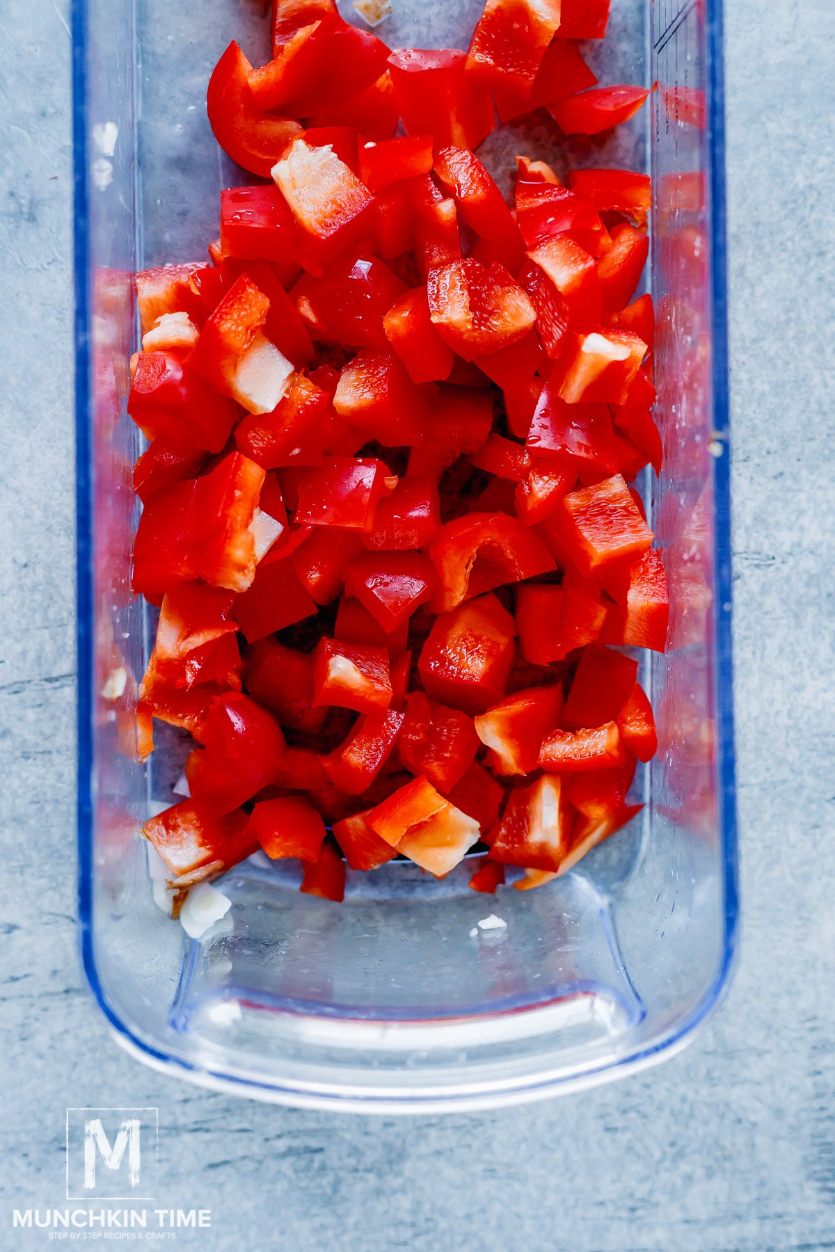 chopped red bell pepper.