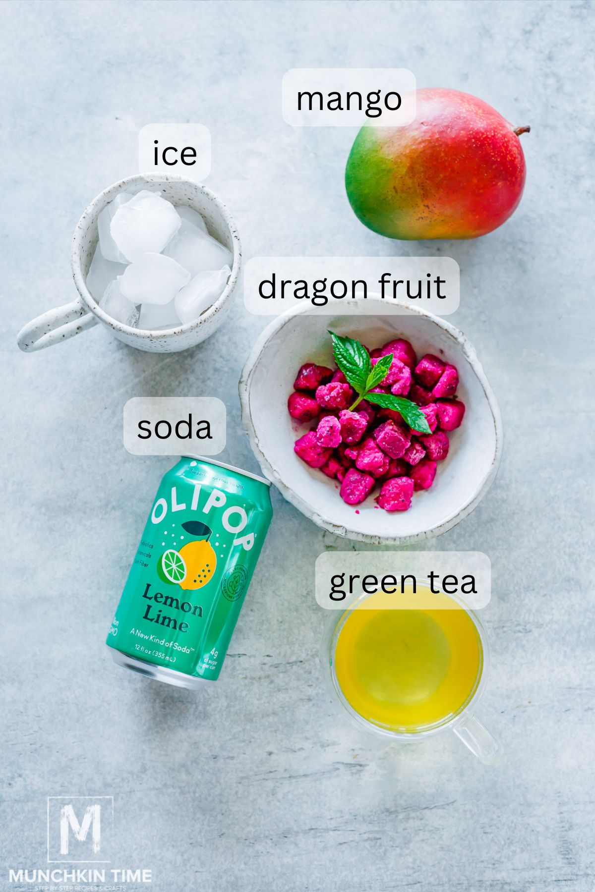 Ingredients for Mango and Dragonfruit Drink