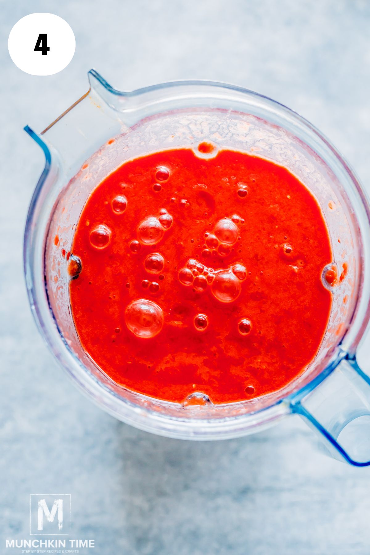 blended tomato mixture.