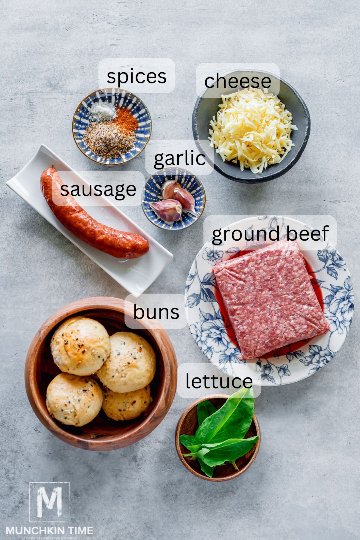 ingredients needed for sliders.