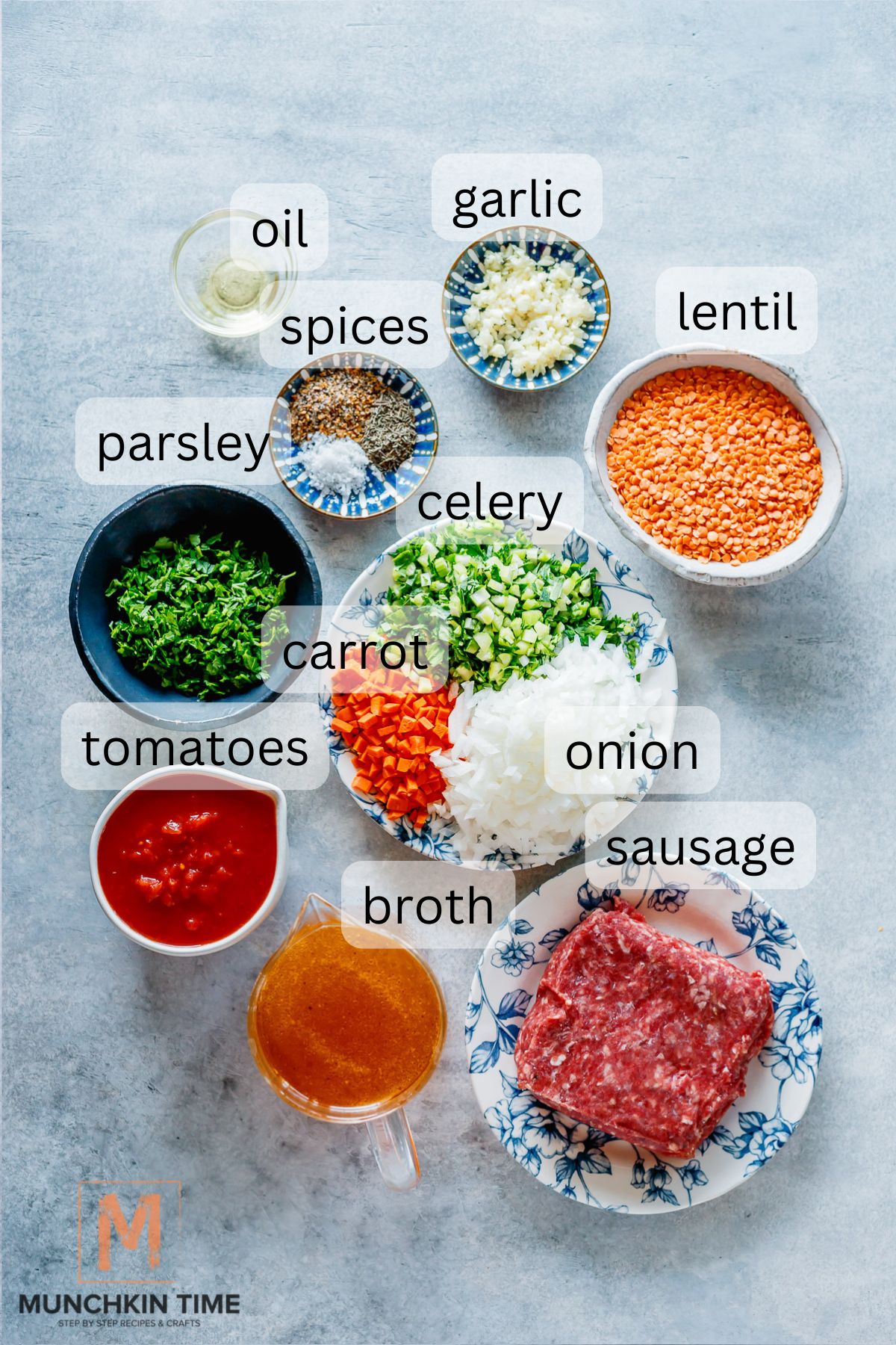ingredients for the soup.