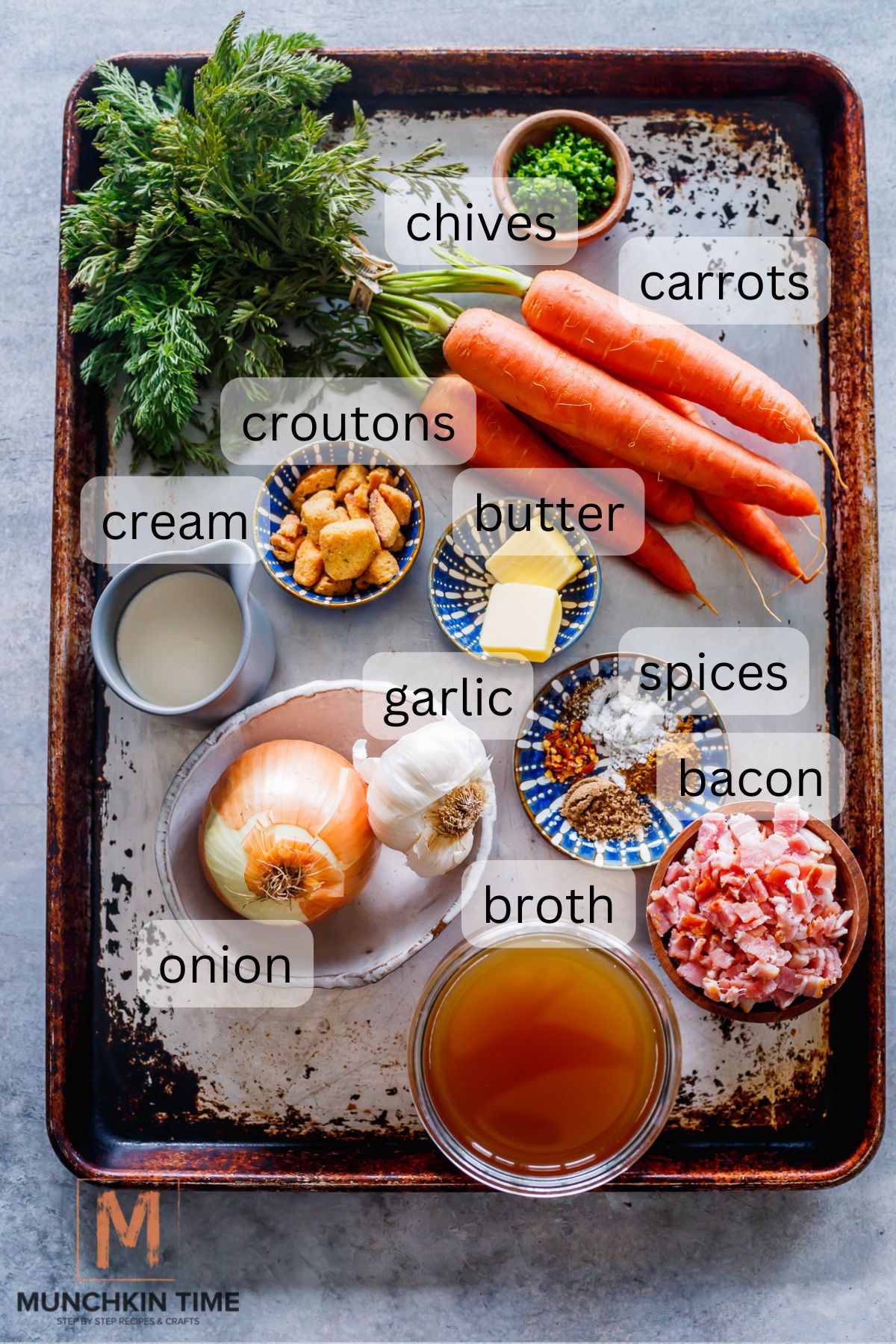 Ingredients for Cream of Carrot Soup Recipe