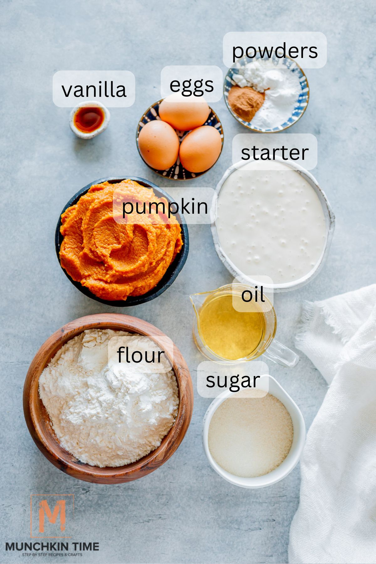 Ingredients for Pumpkin Sourdough Muffins