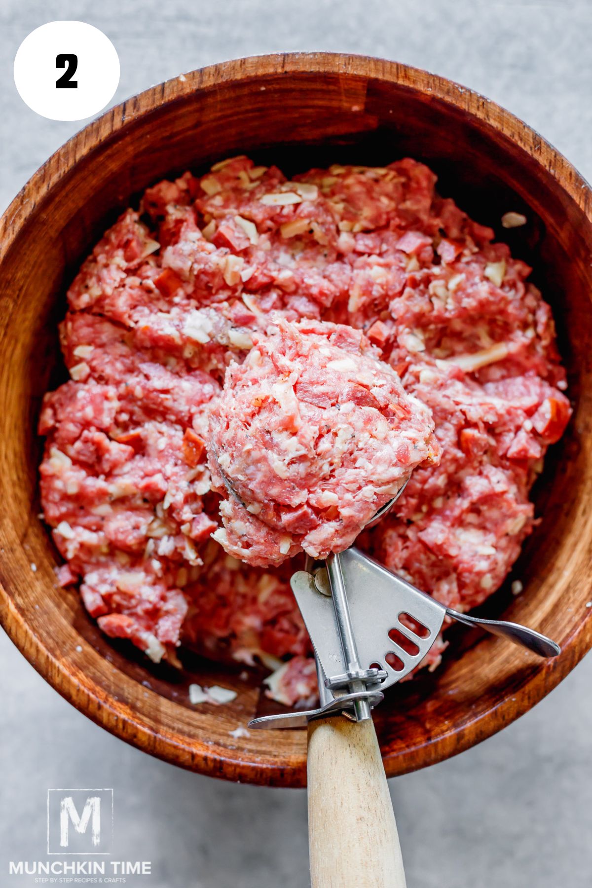 mixed meat mixture.