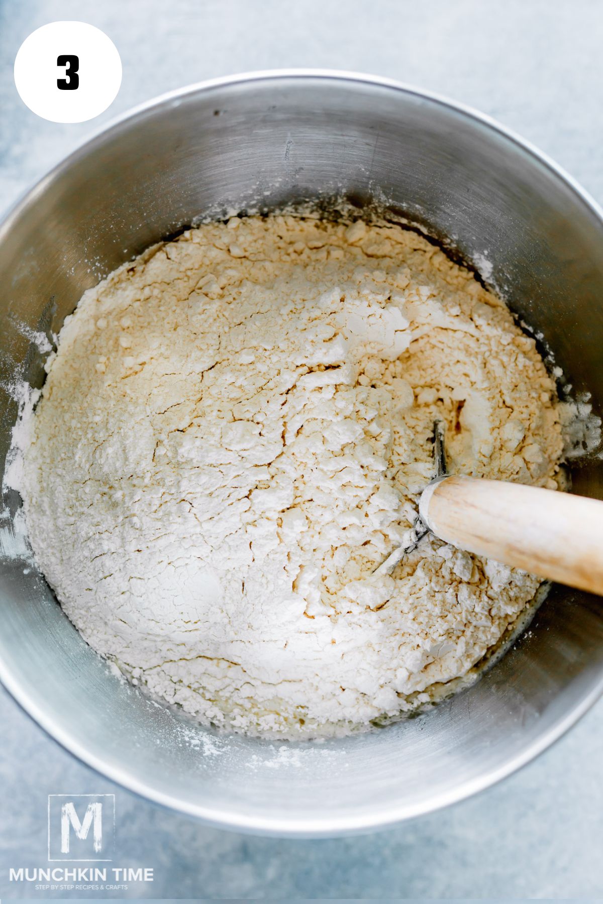 flour added to the mixture.