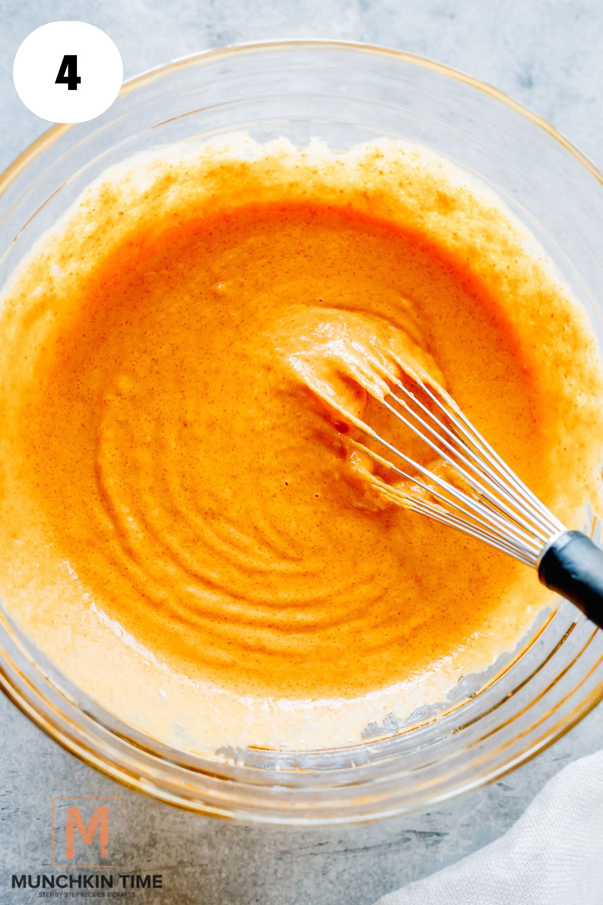 mixed wet ingredients. 