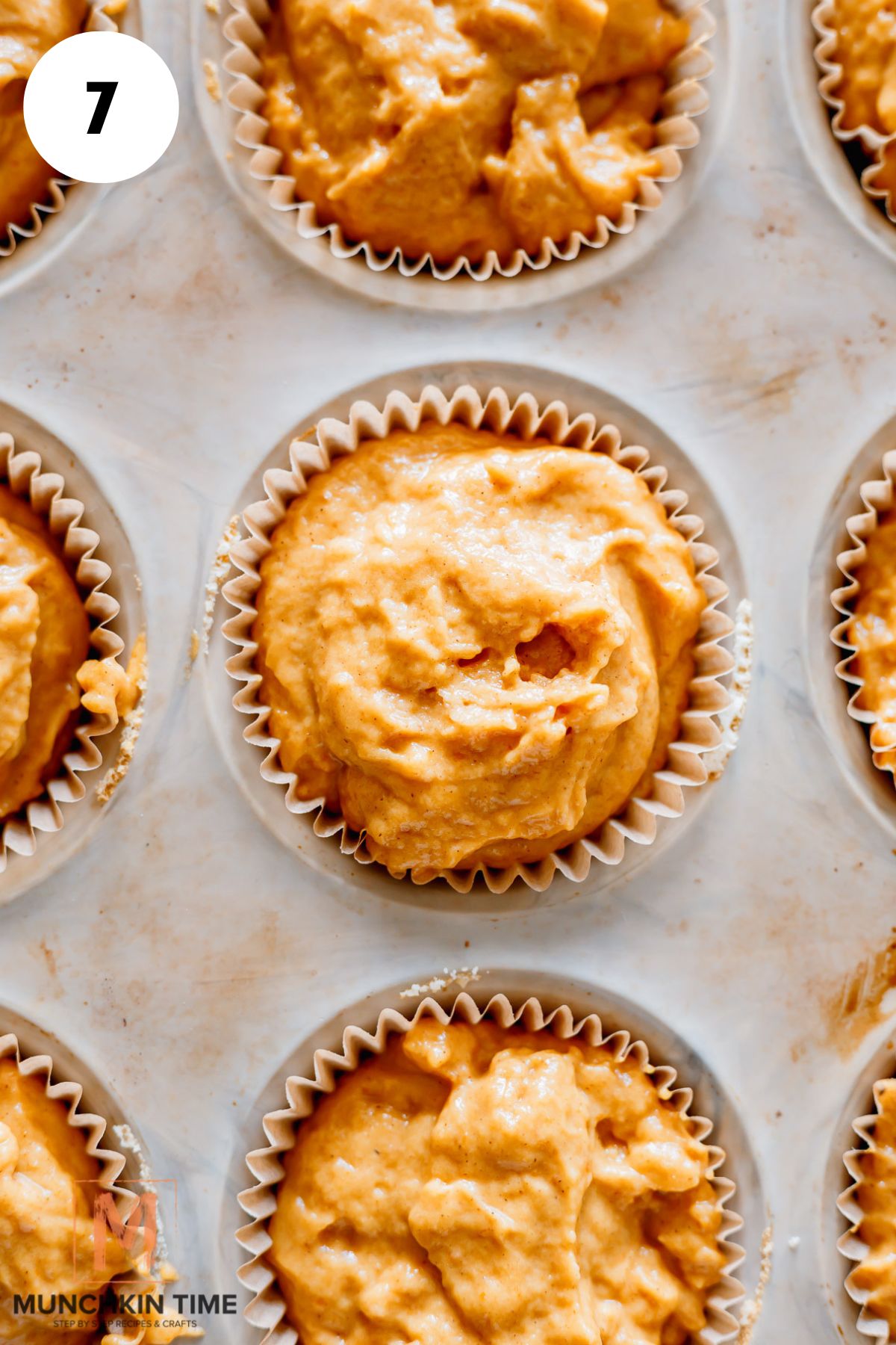 muffin batter in a pan ready for baking.