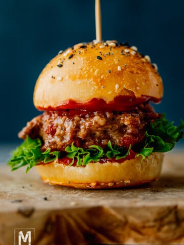 Ground Beef Slider with Homemade Sourdough Hamburger Bun