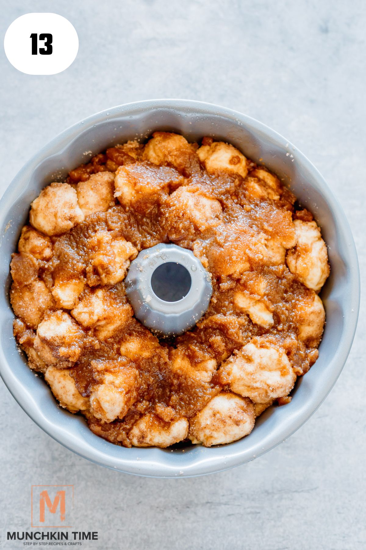 monkey bread ready for baking.