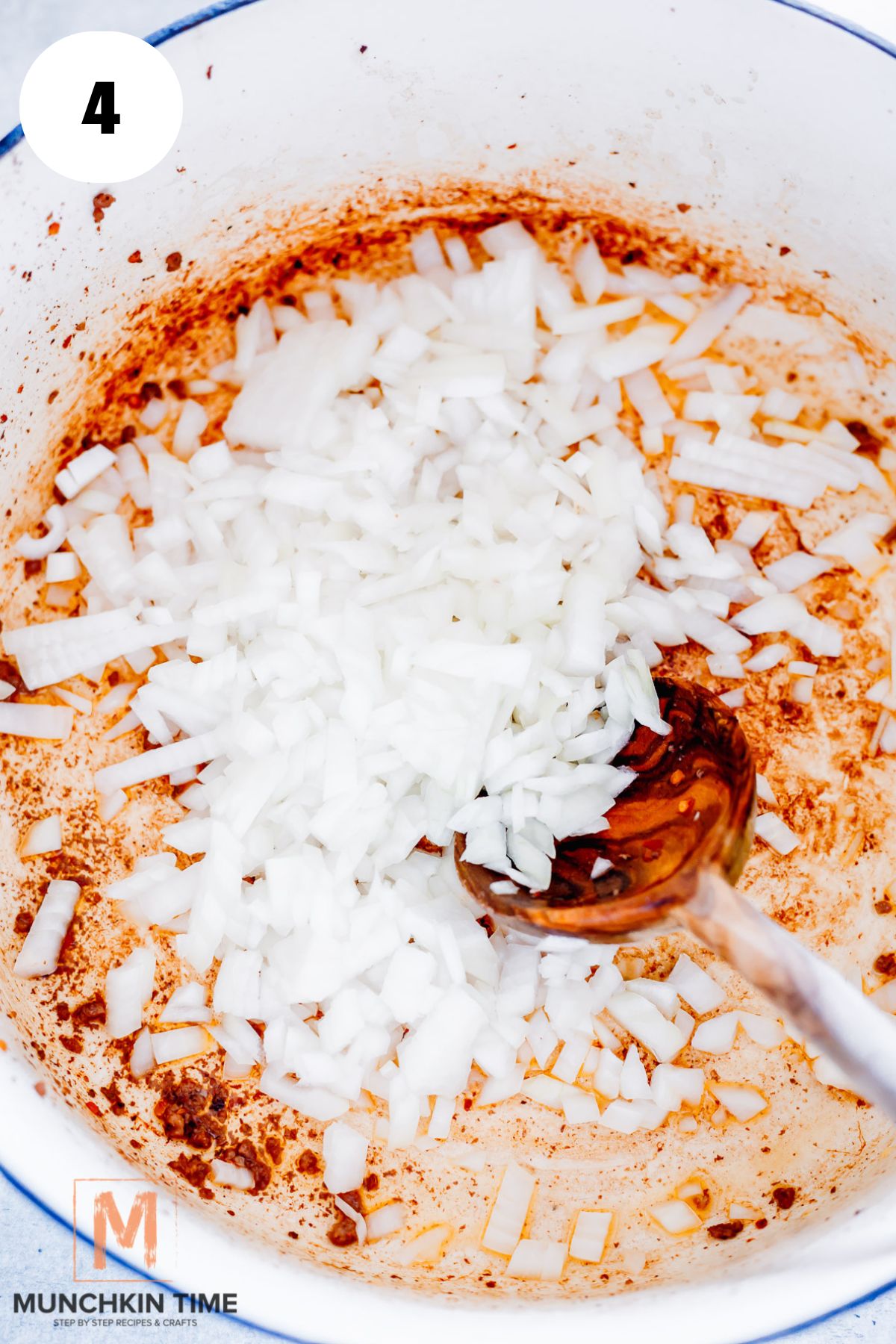 onion cooking in the dutch oven.