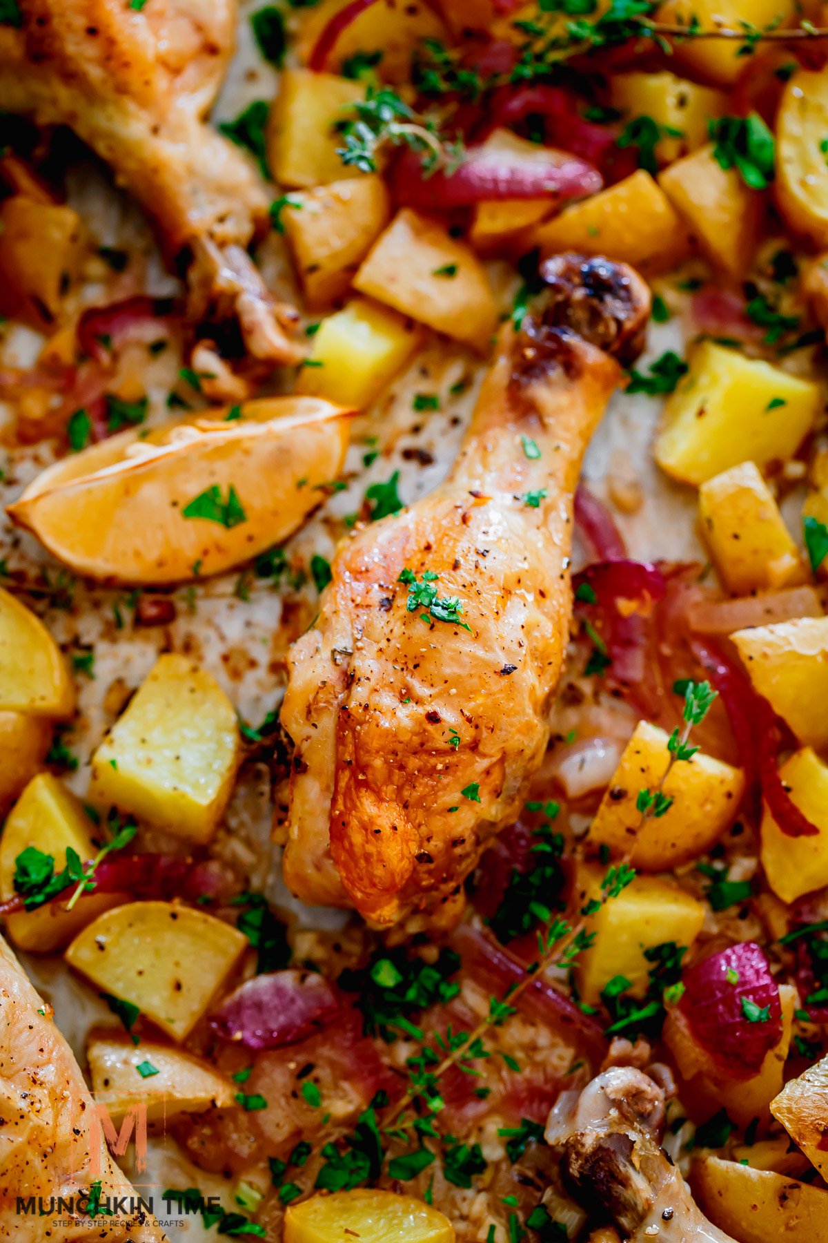 Easy Oven Baked Chicken Drumsticks Recipe (with Potatoes!)