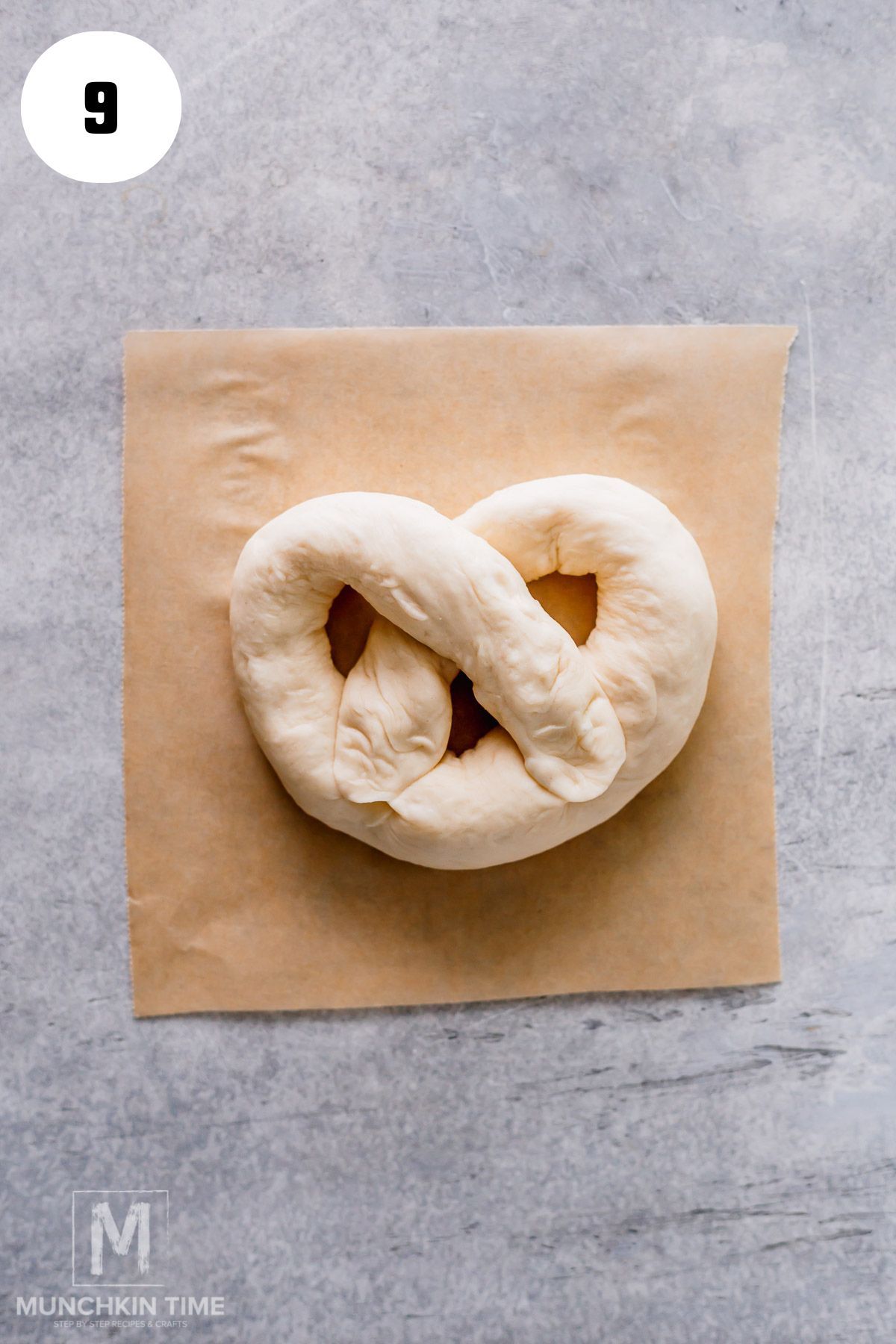 a pretzel formed with dough.