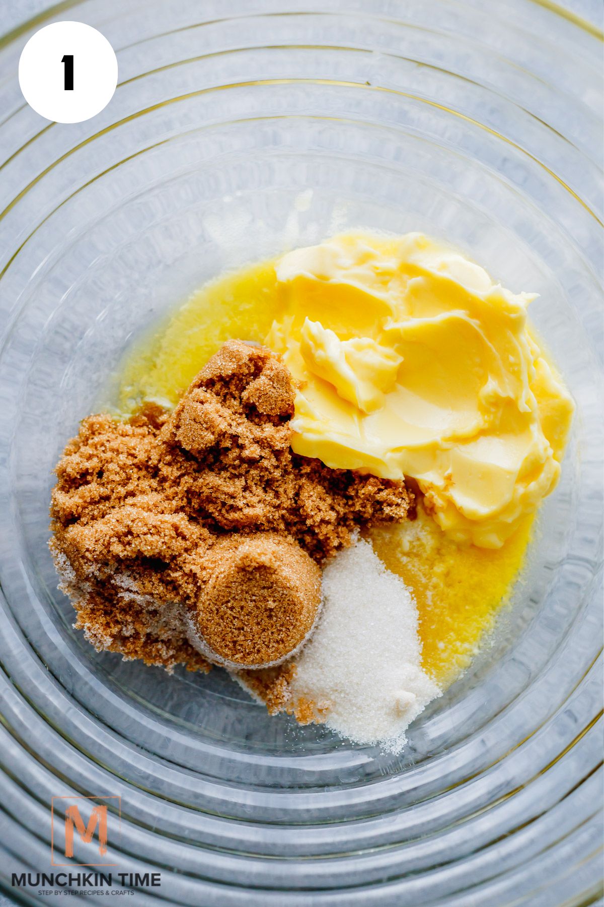 butter and sugar in a bowl.