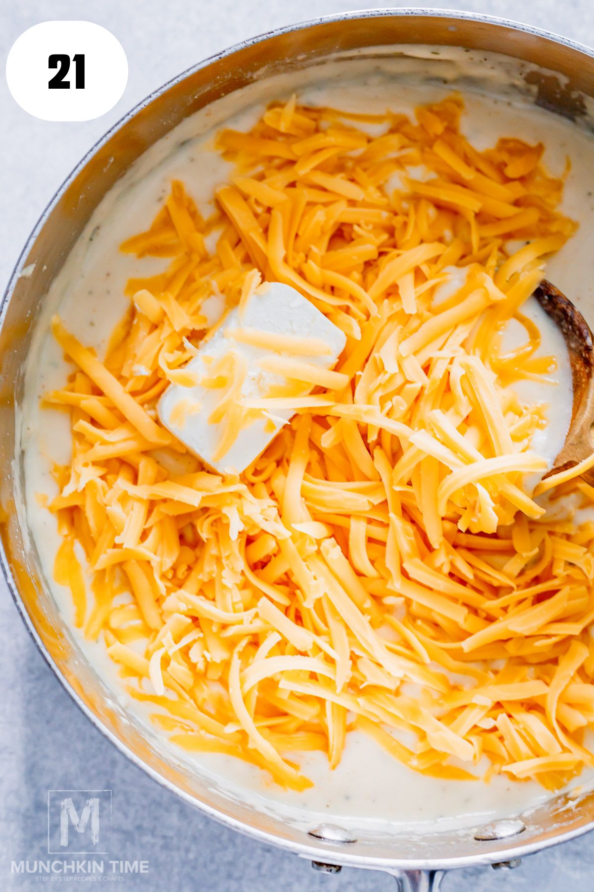 cheese and cream cheese added to the cheese dip.