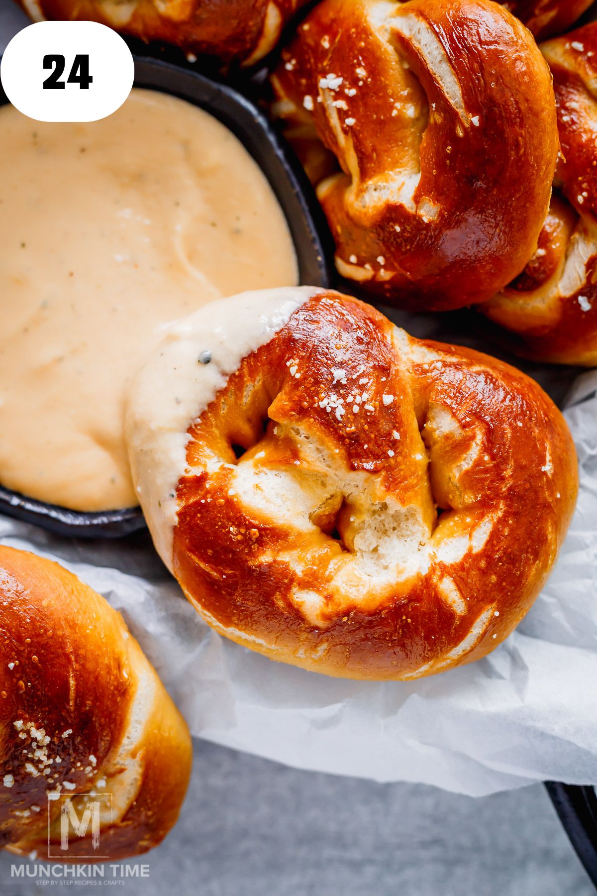 Soft Pretzels dipped in Beer Cheese dip.