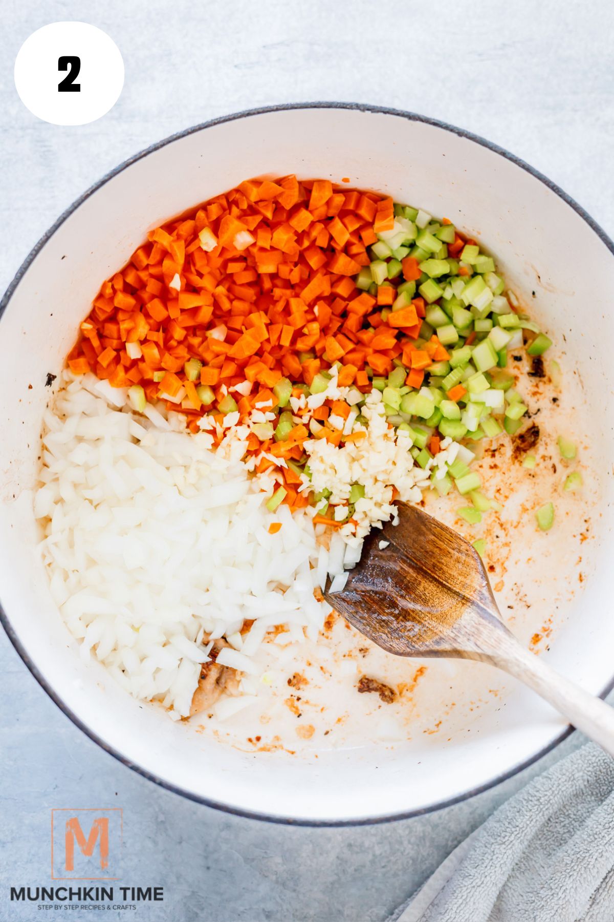 veggies added to the pot.