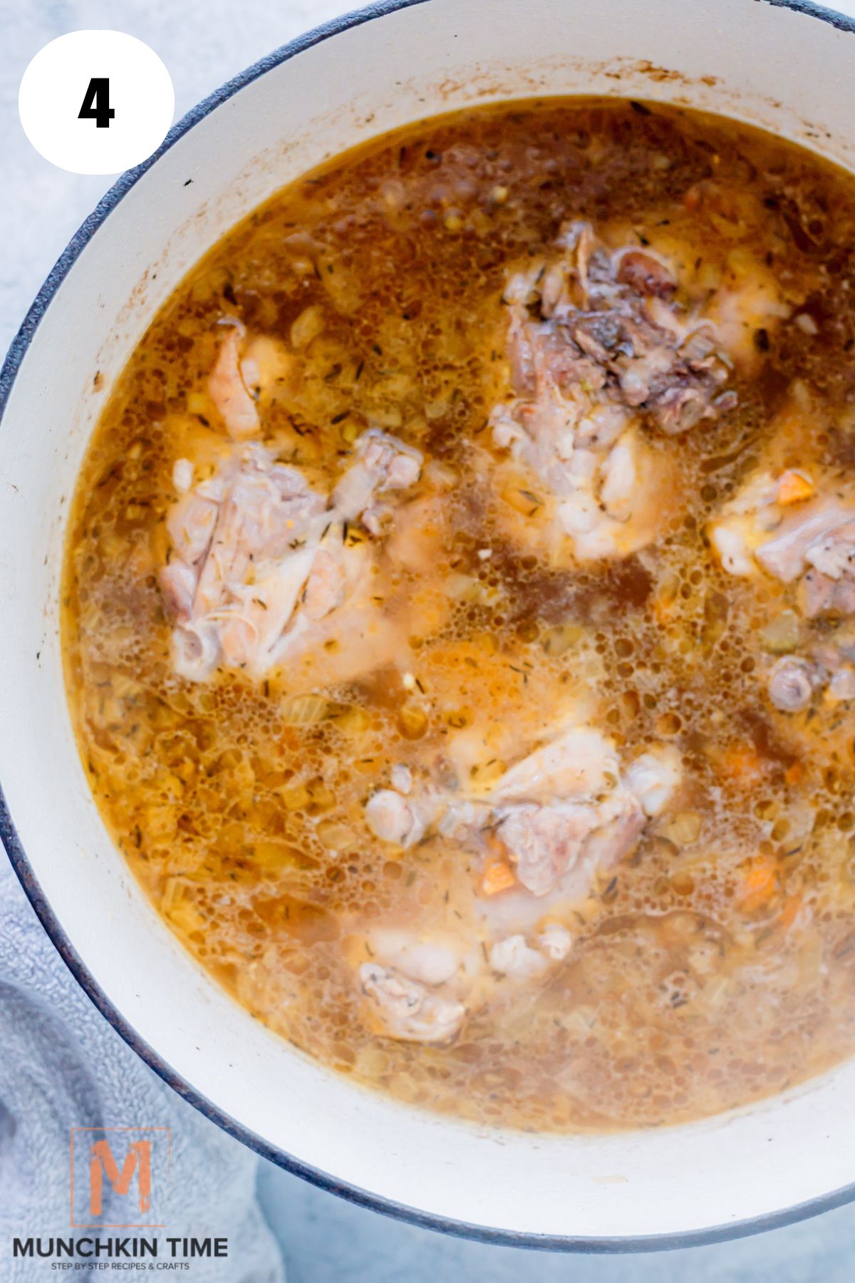 water added to the pot.