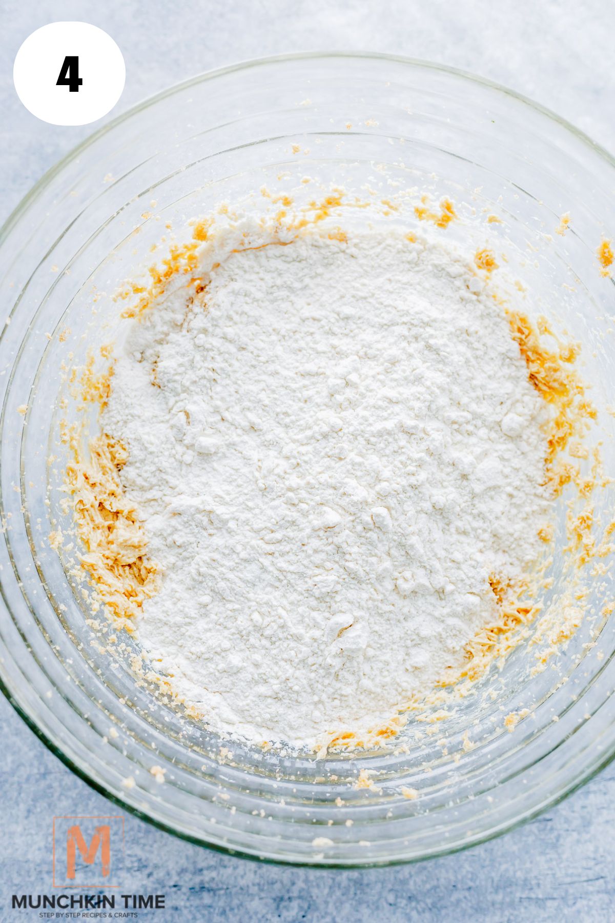 dry ingredients added to the cookie batter,